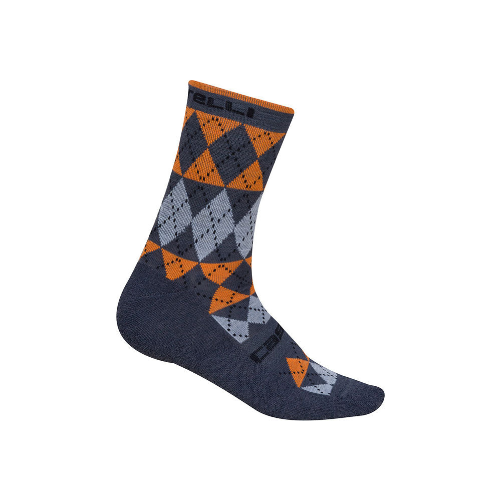 Castelli Mens Diverso Merino Socks Orange Open Road Cycles