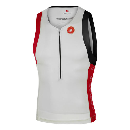 Castelli Mens Free Tri Top - White/Red