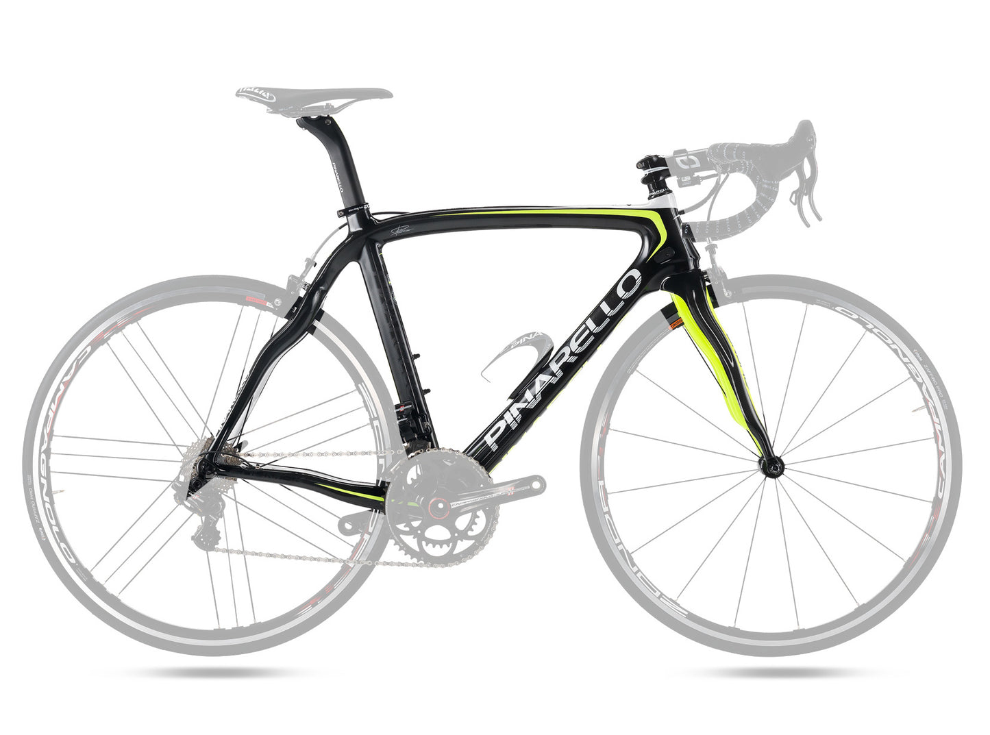 Pinarello Prince Carbon Fiber Frameset Black / Fluro Yellow Open