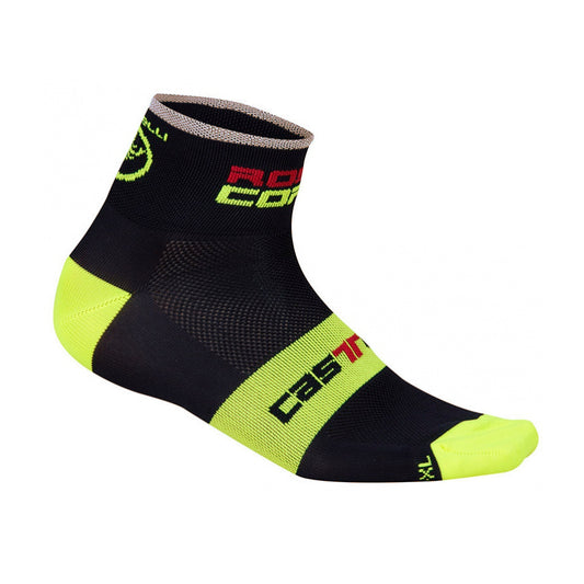 Castelli Mens Rosso Corsa 6 Socks - Black/Fluro